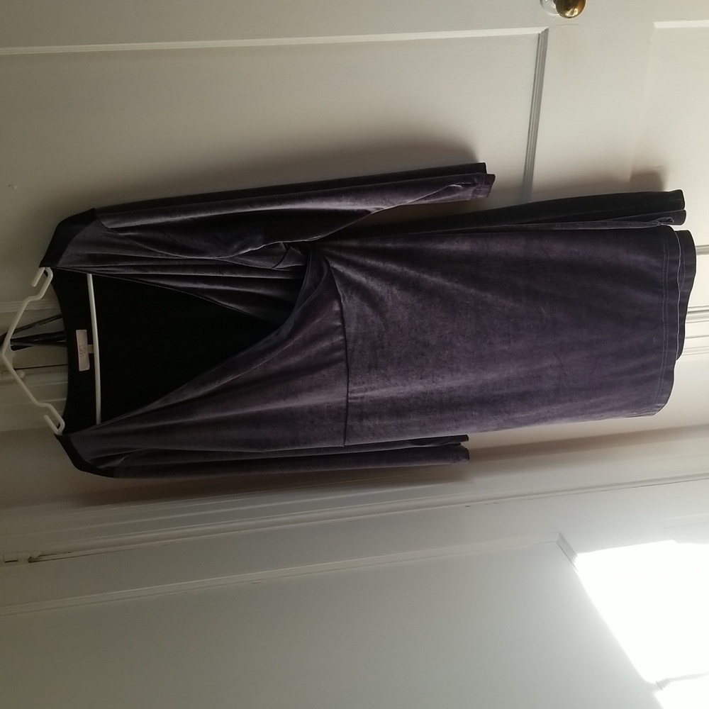 Silver velvet, LOFT, wrap dress.